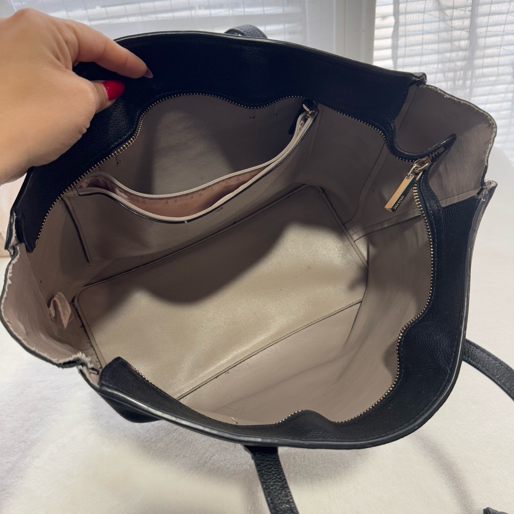 Kate Spade Margaux Large Tote Black Grain Leather Diaper Laptop Bag Designer - Picture 5 of 14